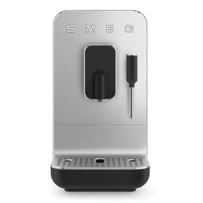 Retro-Style Automatic Coffee Machine with Steamer - Black