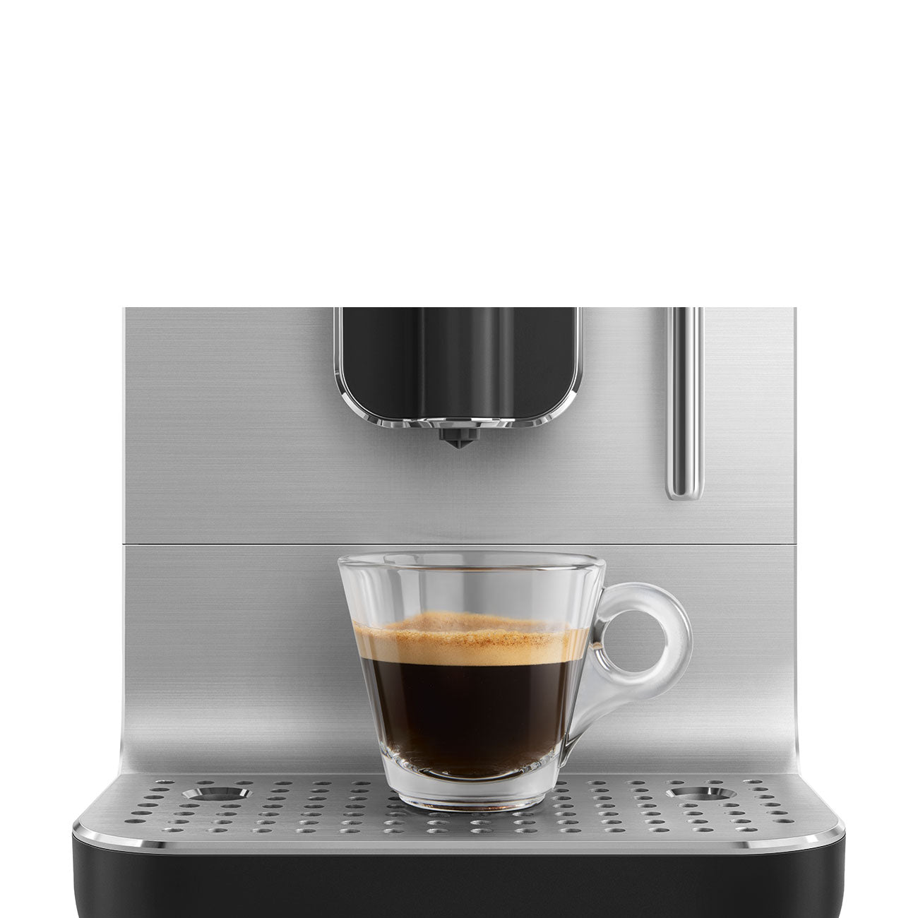 Retro-Style Automatic Coffee Machine with Steamer - Black