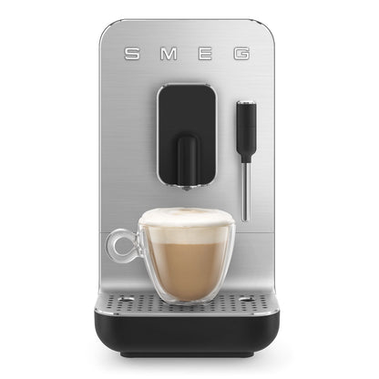 Retro-Style Automatic Coffee Machine with Steamer - Black