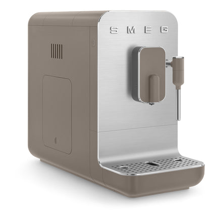 Retro-Style Automatic Coffee Machine with Steamer - Taupe