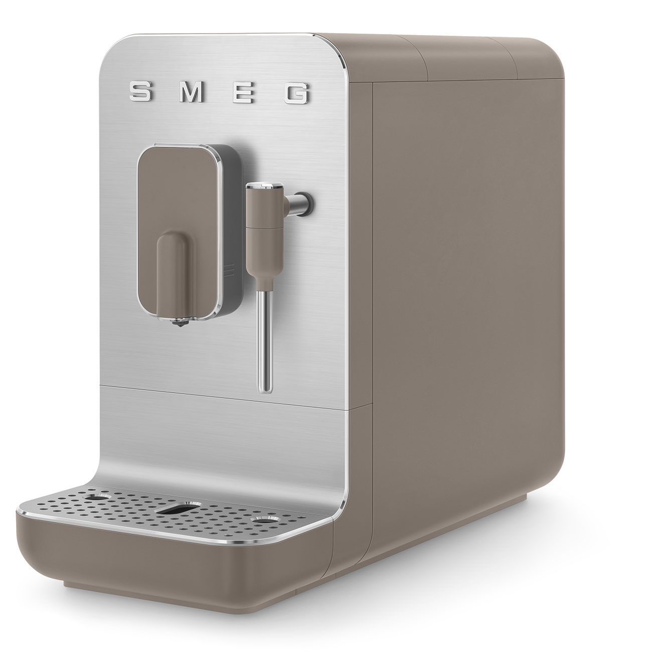 Retro-Style Automatic Coffee Machine with Steamer - Taupe