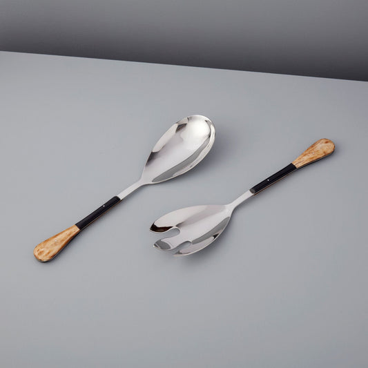 Horn Panelled Stainless Serving Set