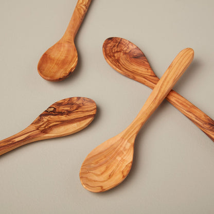 Olive Wood Spoons, Large Set of 4