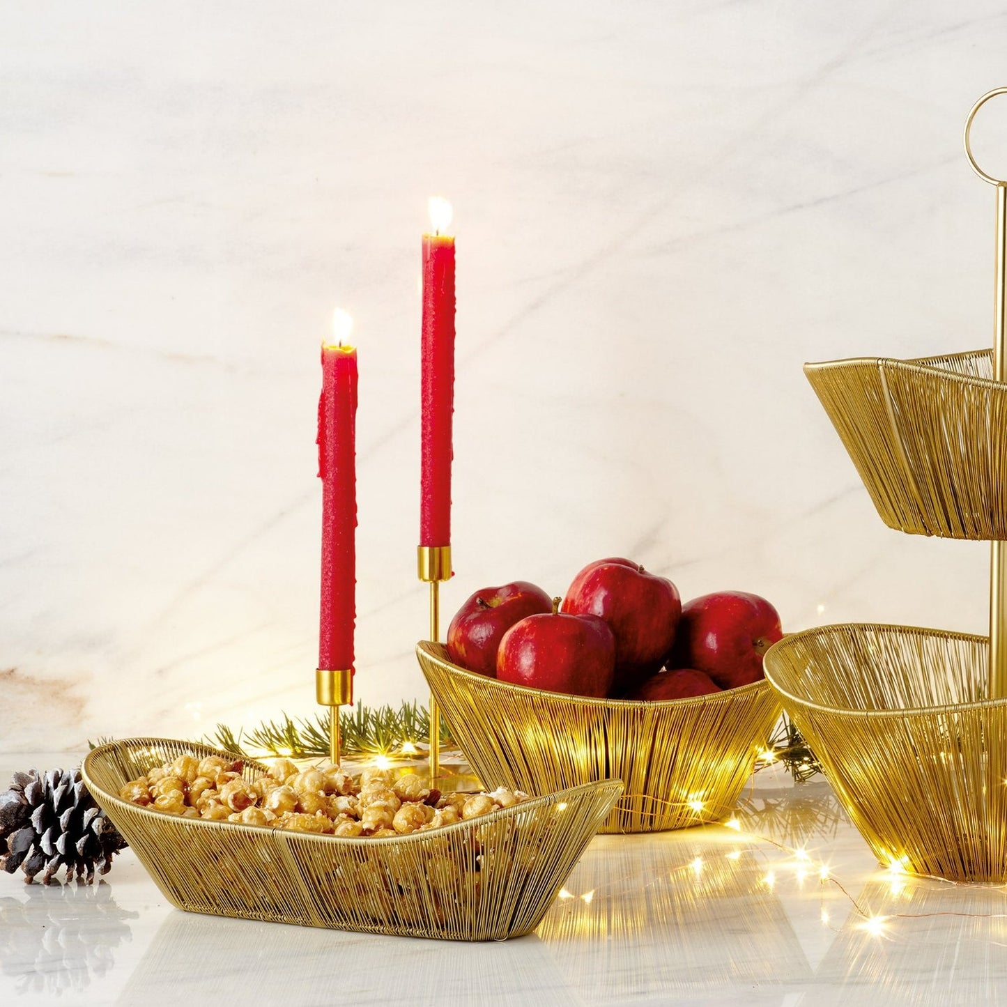 Gold Rhythm Wire Oval Basket