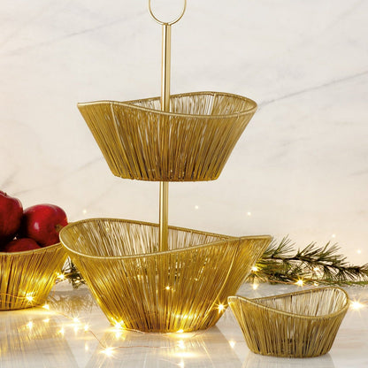 Gold Rhythm Wire Basket, Small