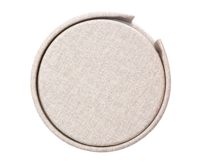 Set of 4 Round Coaster Set with Box - Linen Latte