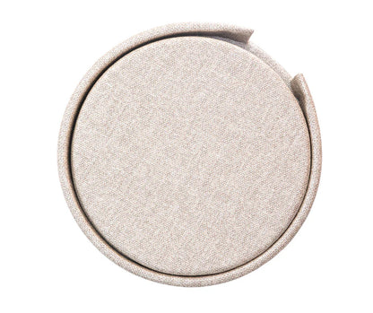 Set of 4 Round Coaster Set with Box - Linen Latte