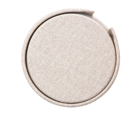 Set of 4 Round Coaster Set with Box - Linen Latte
