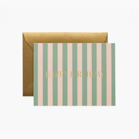 Cabana Stripe Birthday Card