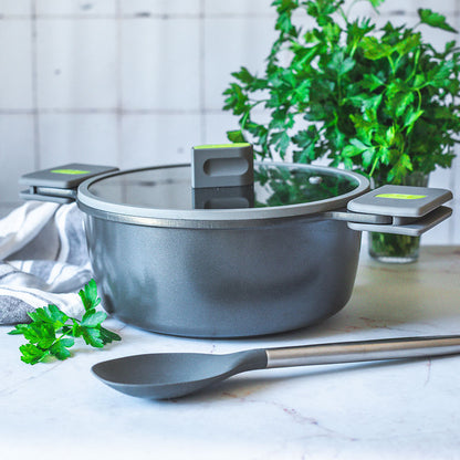 Life Ceramic Nonstick Stock Pot with Glass Lid 24 cm, 4.0 L