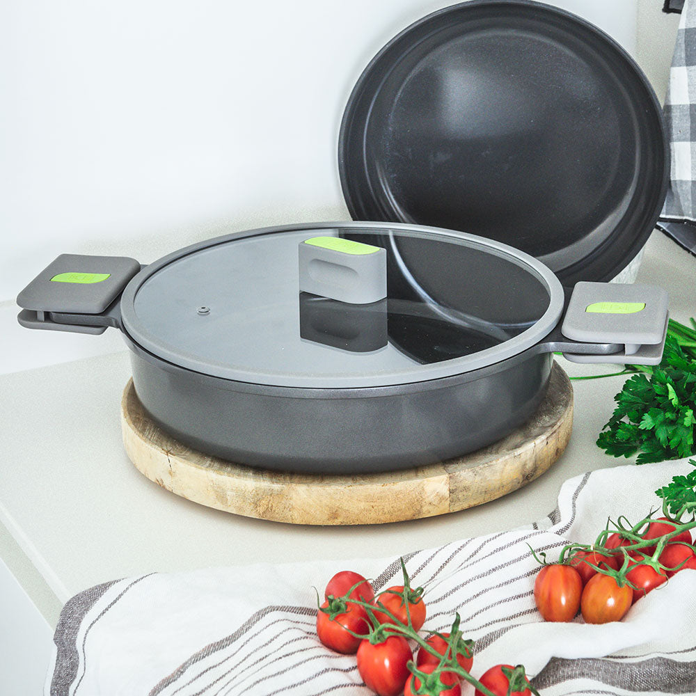 Life Ceramic Nonstick Dual Handled Sauté Pan with Glass Lid 28 cm, 3.1 L