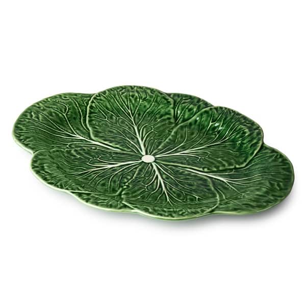 Le Jardin Cabbage 3-D Oval Platter 17 x 12.5 in