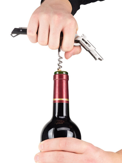 Sommelier’s corkscrew with integral foil-cutter and bottle cap remover base 14 cm - 5,5in.