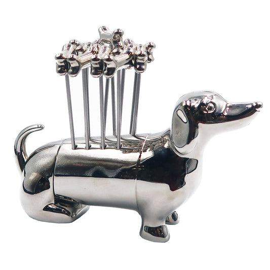 Dachshund Cocktail Pick & Stand Set