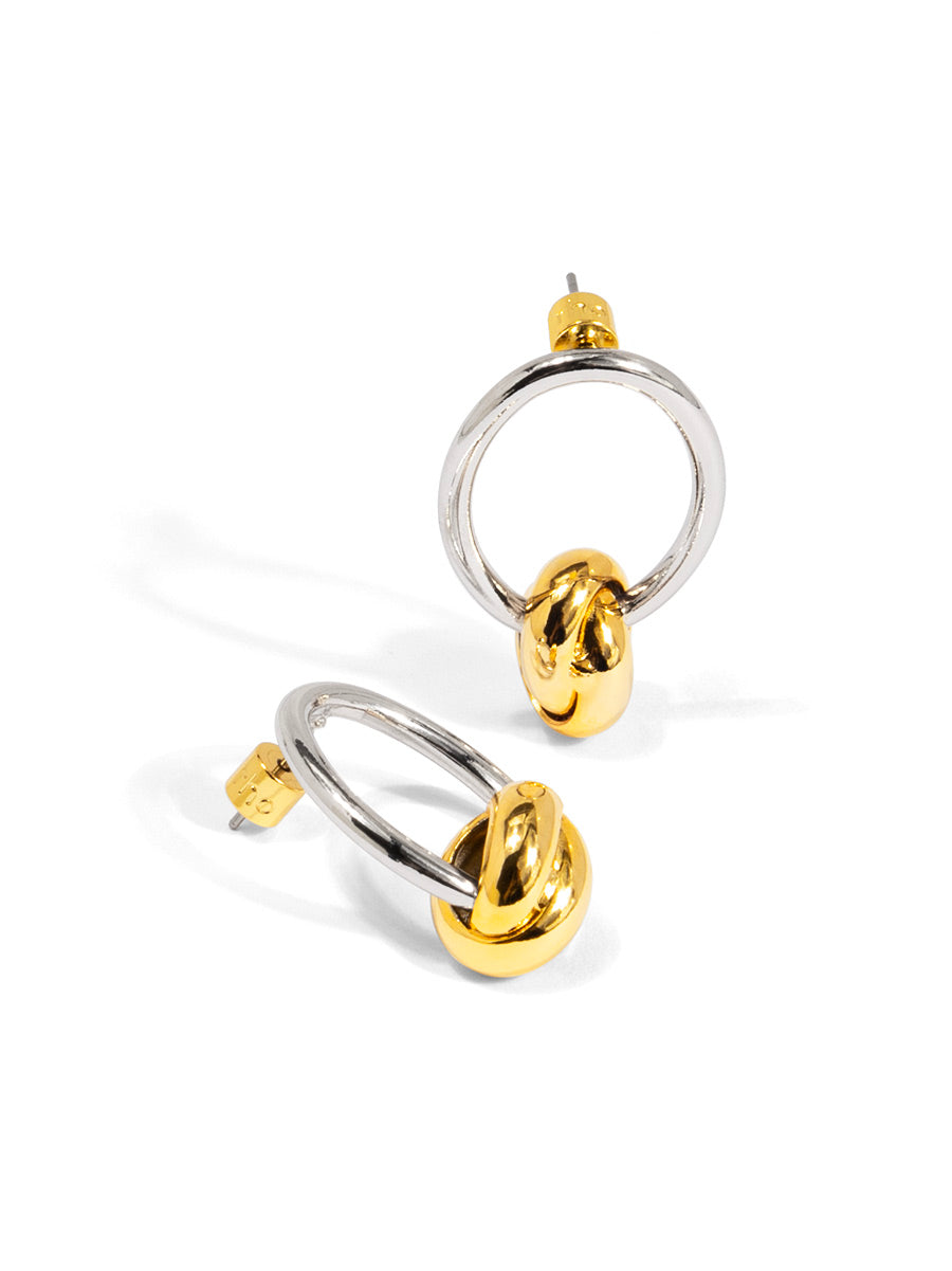 Two-Tone Knotted Drop Earring