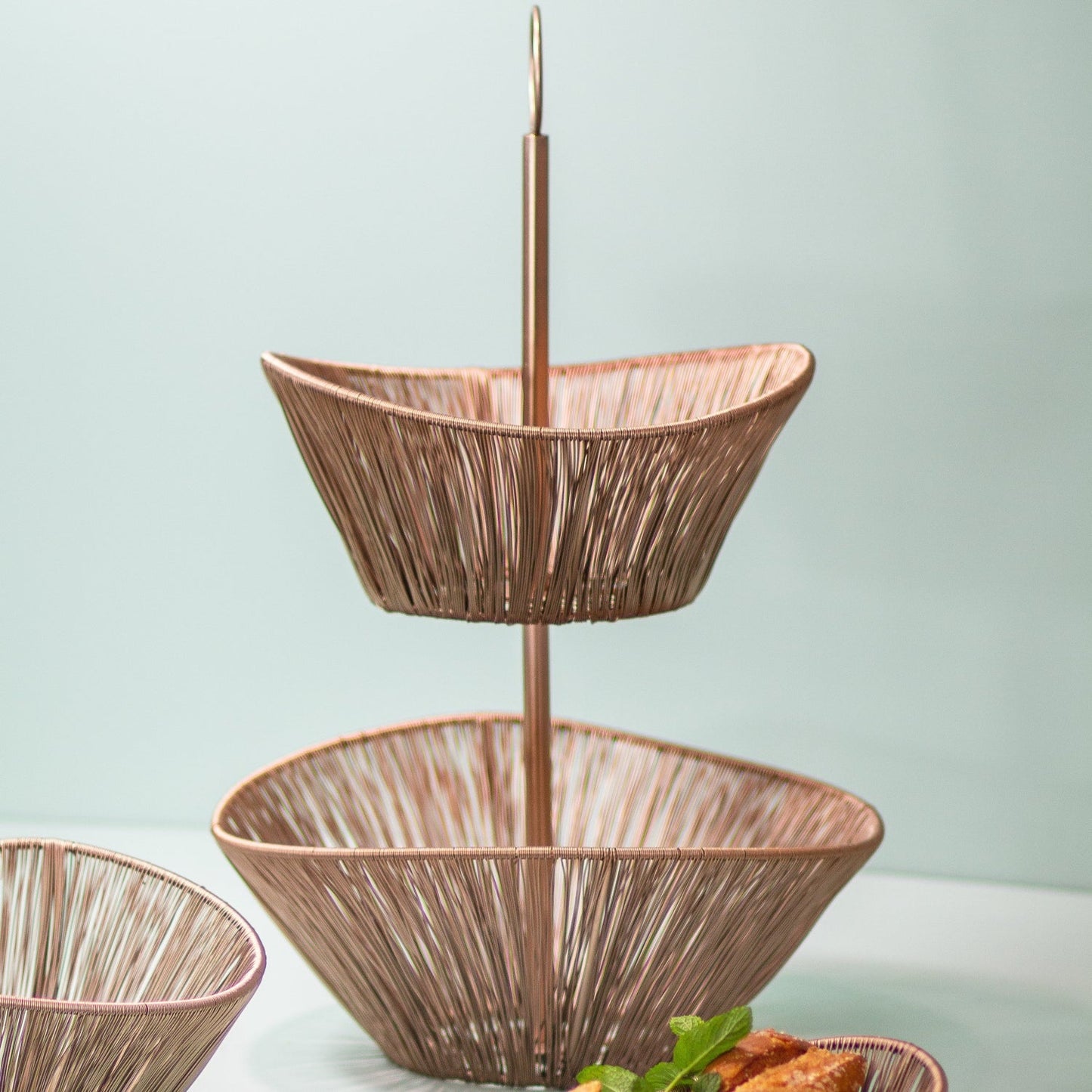 RosÃ© Rhythm Wire 2-Tier Basket