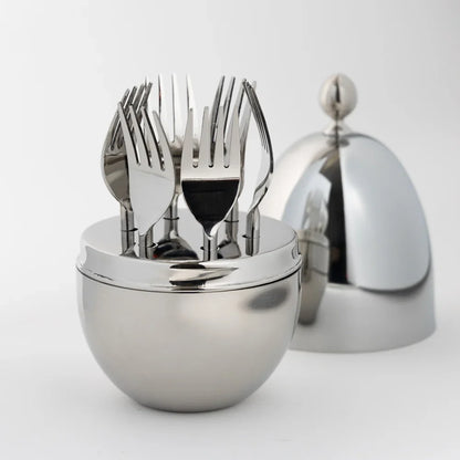 Egg Holder Silver - 6 Forks