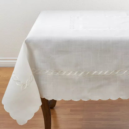 Braided Embroidery Tablecloth white 67x120