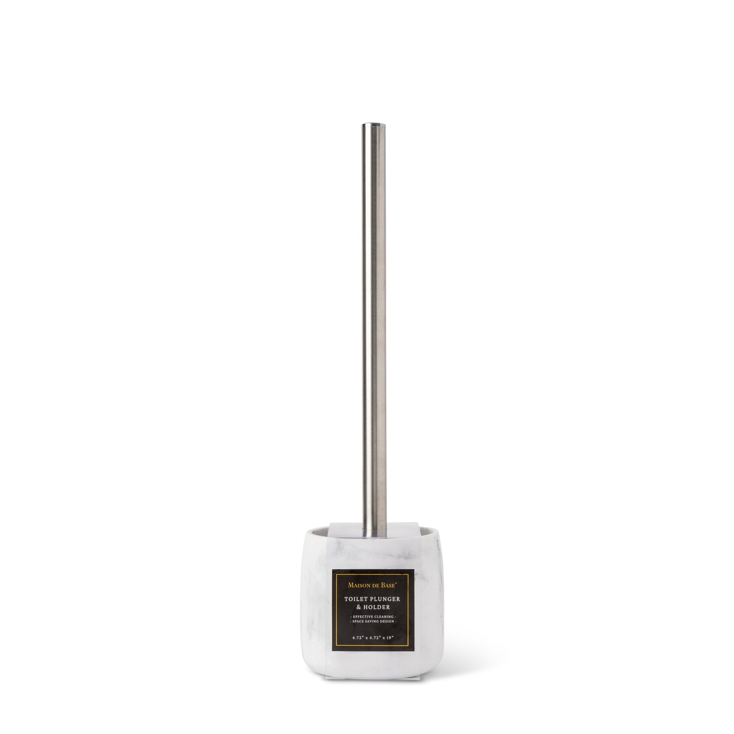 Plunger In Resin Holder White Marble