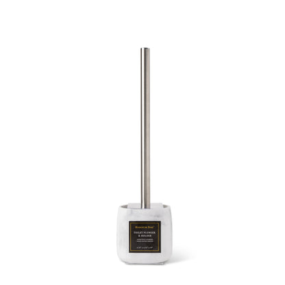 Plunger In Resin Holder White Marble