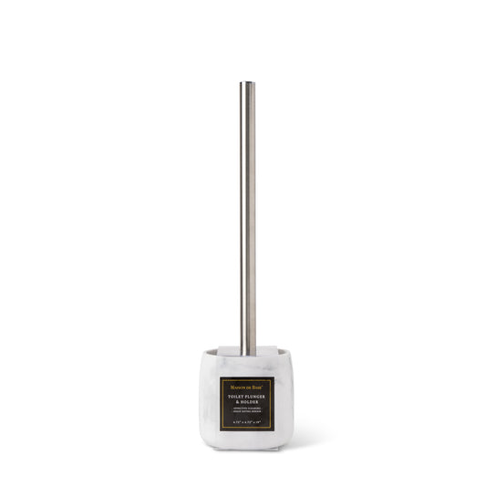 Plunger In Resin Holder White Marble