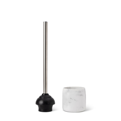 Plunger In Resin Holder White Marble