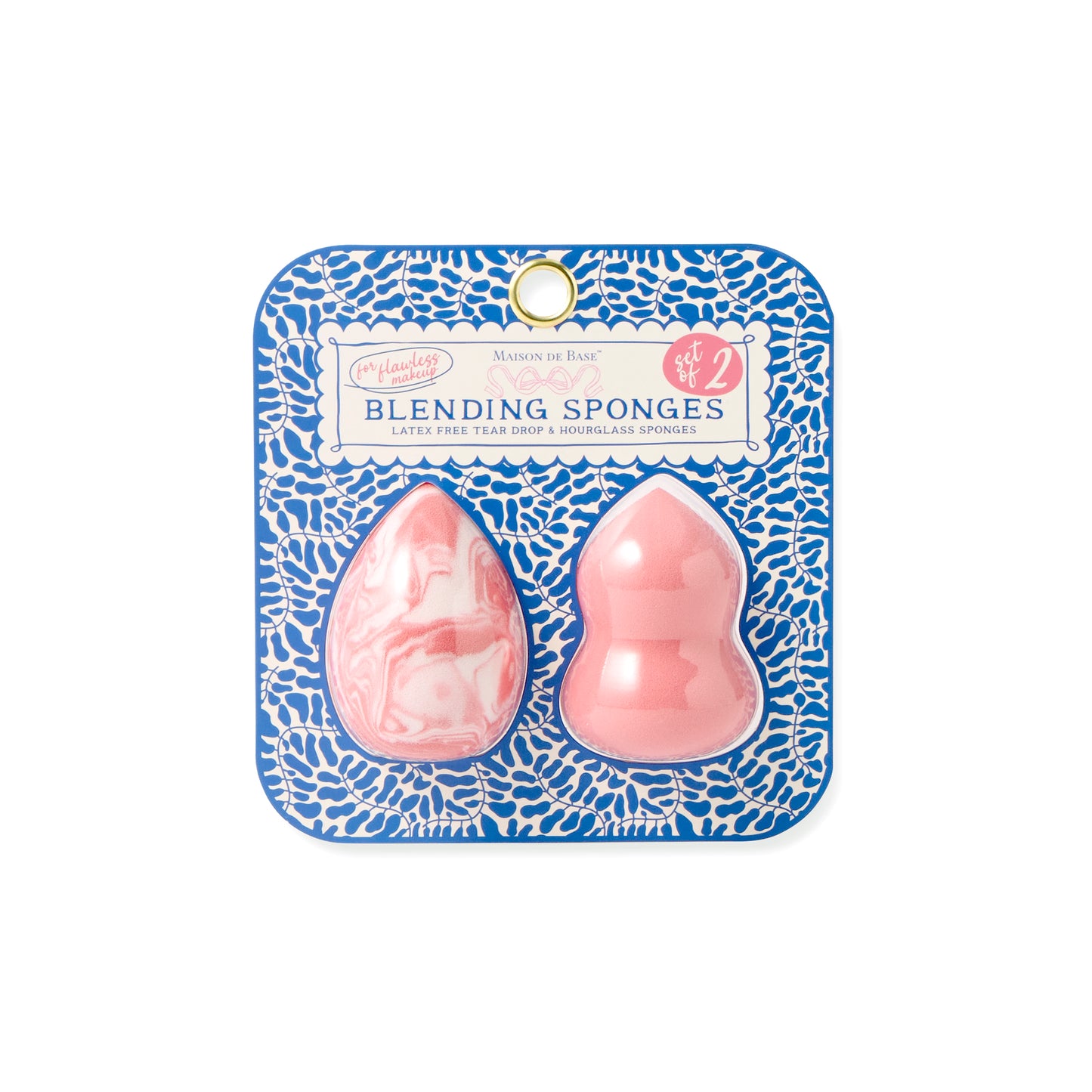 2Pc Pink Tear Drop & Hour Glass Beauty Sponges