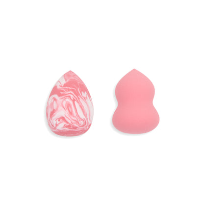 2Pc Pink Tear Drop & Hour Glass Beauty Sponges