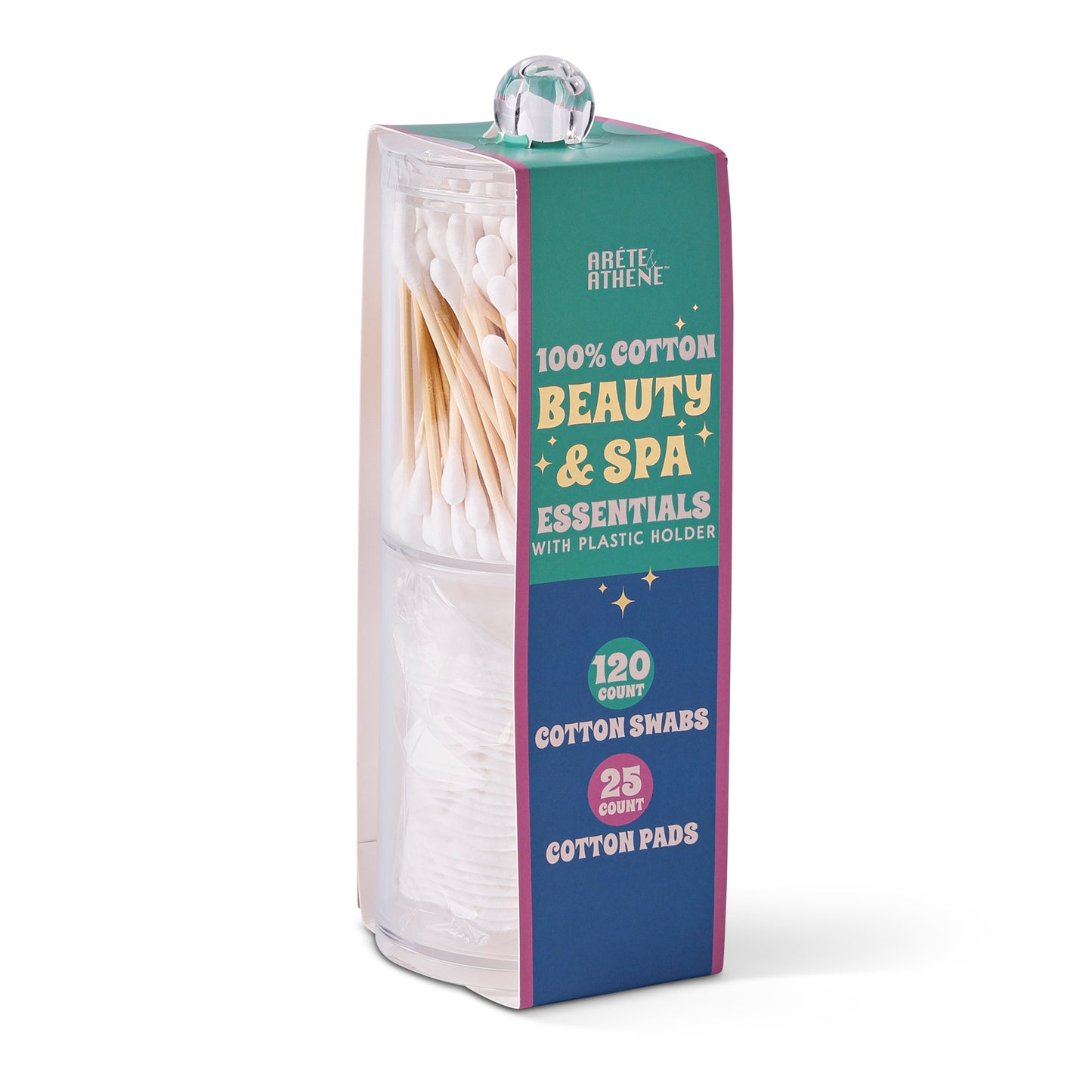 Ps Organizer With 120Pk Cotton Swabs 25Pk Cotton Pad Green