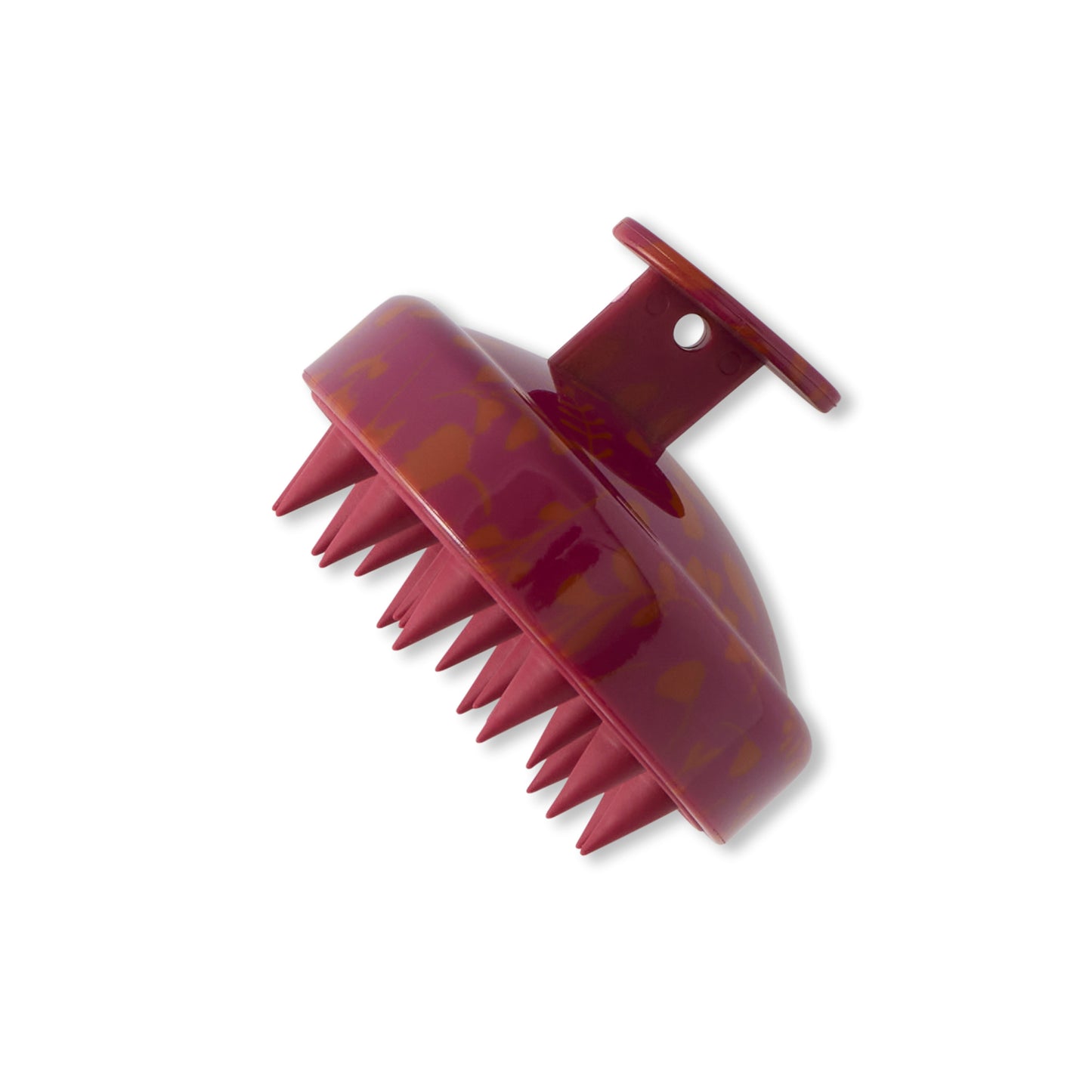Scalp Massager On Diecut Flower Backer Card Pink