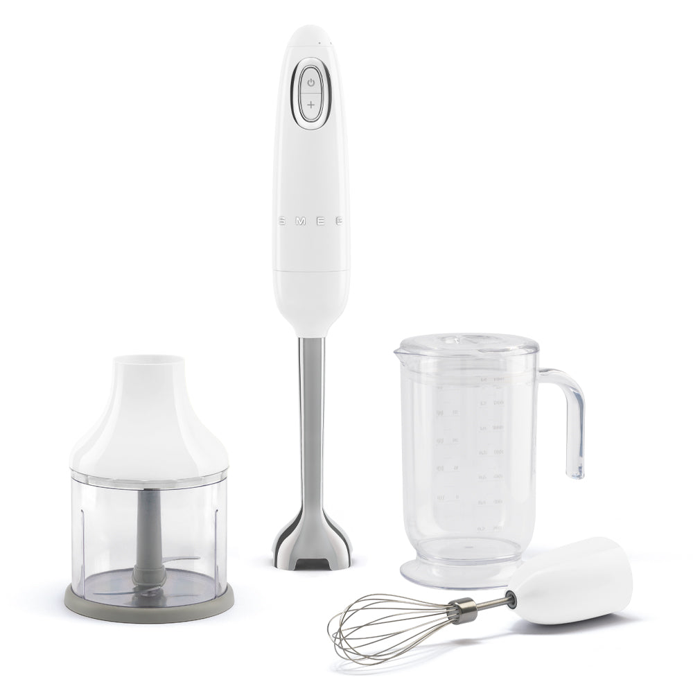 Cream Retro Hand Blender with Accessories - White