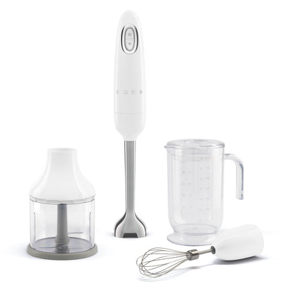 Cream Retro Hand Blender with Accessories - White