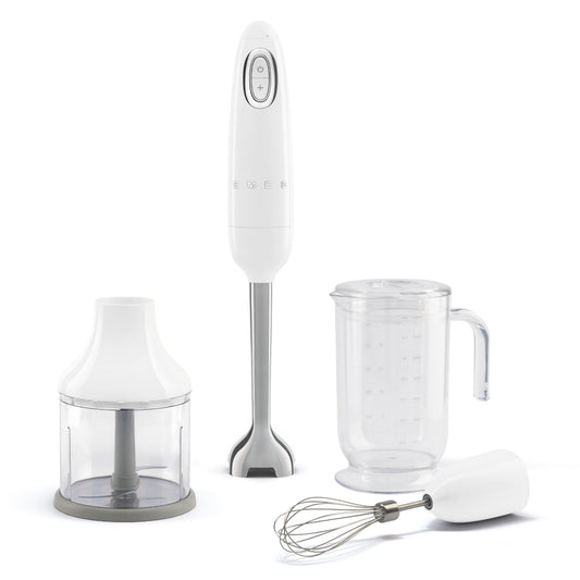 Cream Retro Hand Blender with Accessories - White