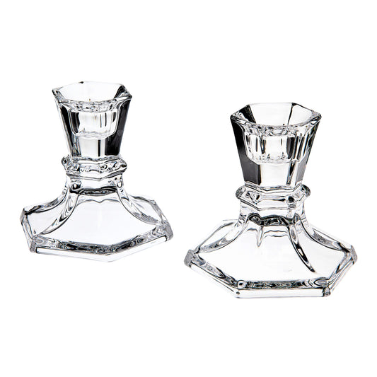 Hexagon Taper Candle Holders Set of 2