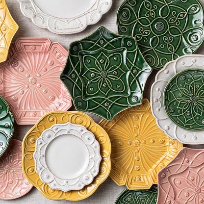 Jardins du Monde Side/Cocktail Plate Assorted Set/4 - Blush