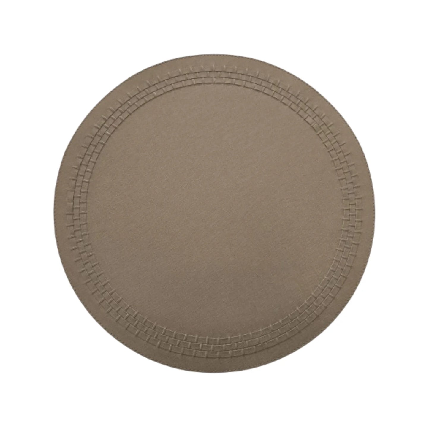 London Monotone Round Placemat with Leather Band - Set of 4