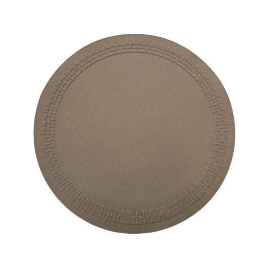 London Monotone Round Placemat with Leather Band - Set of 4