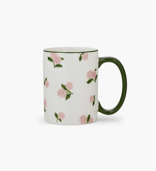 Pink Hydrangea Porcelain Mug