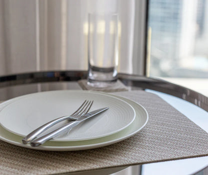 St Tropez Reversible Placemat Diagonal Beige/Navy - Set of 4