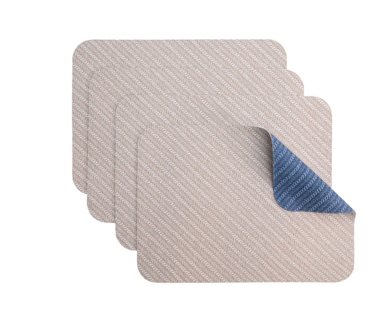 St Tropez Reversible Placemat Diagonal Beige/Navy - Set of 4
