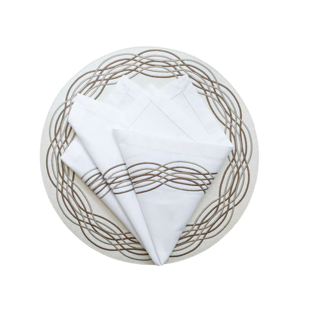 Barcelona Spiral Embroidery Placemat (Bronze) Set of 4