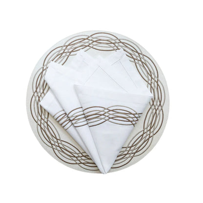 Barcelona Spiral Embroidery Placemat (Bronze) Set of 4