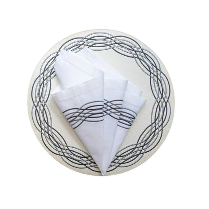 Barcelona Spiral Embroidery Placemat (Gray) Set of 4