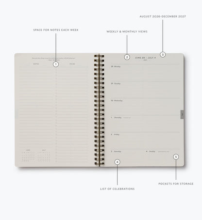 2027 Mimi 17-Month Academic Softcover Spiral Planner