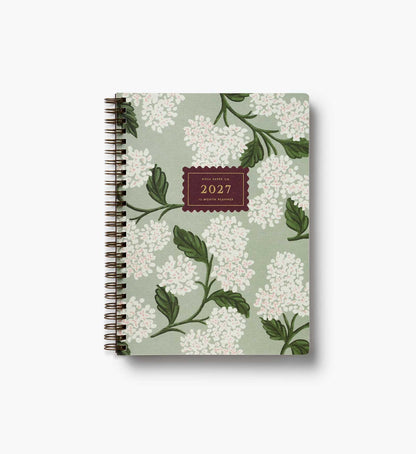 2027 Sage Hydrangea 12-Month Softcover Spiral Planner