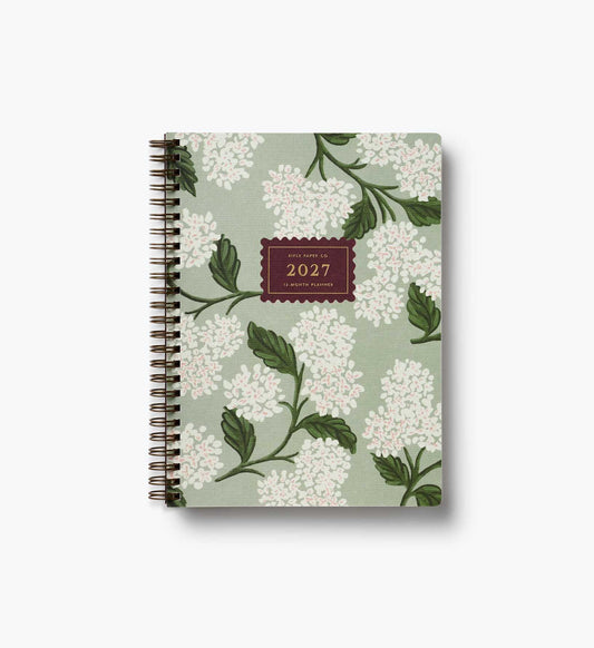 2027 Sage Hydrangea 12-Month Softcover Spiral Planner