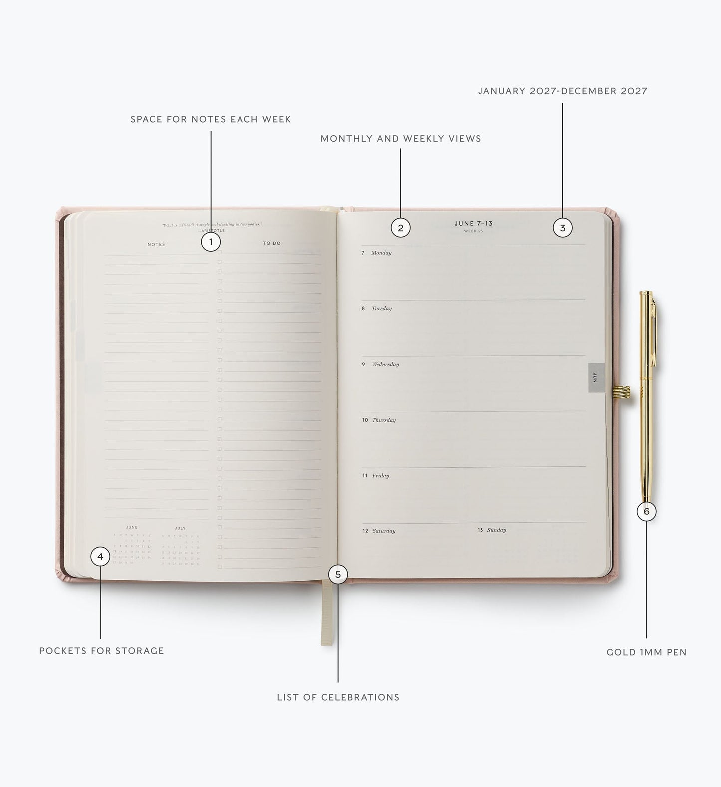 2027 Paisley 12-Month Hardcover Planner with Pen