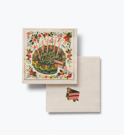 Floral Cake Cocktail Napkins