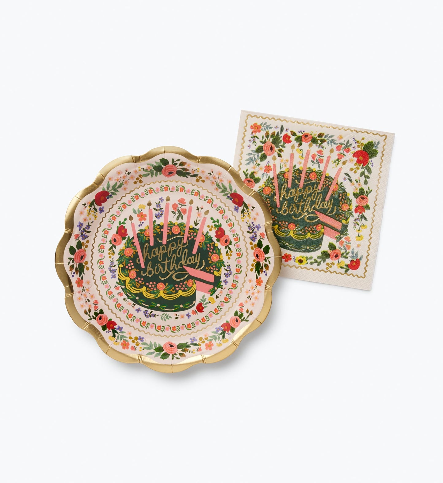 Floral Cake Cocktail Napkins