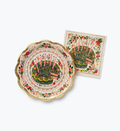 Floral Cake Cocktail Napkins